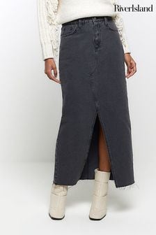 River Island Grey Split Front Denim Midaxi Skirt (Q97248) | 61 €