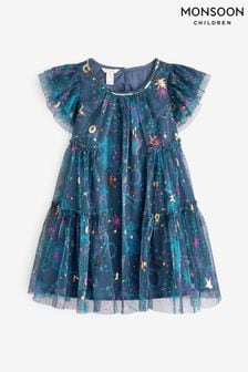 Monsoon Blue Celestial Print Dress (Q97338) | €22 - €26