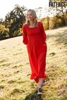 FatFace Red Adele Midi Dress (Q97469) | $118