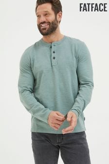 FatFace Green Long Sleeve Woodside Henley T-Shirt (Q97482) | SGD 63