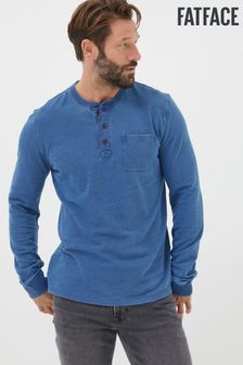 FatFace Blue Long Sleeve Henley T-Shirt (Q97499) | 2,260 UAH