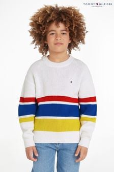 Tommy Hilfiger White Bold Stripe Sweater (Q97568) | kr1 010 - kr1 190