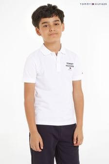 Tommy Hilfiger White Logo Polo Shirt (Q97577) | $69 - $77