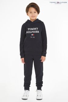Tommy Hilfiger Blue Logo Hoodie And Joggers Set