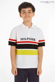 Tommy Hilfiger Bold Stripe White Polo Top (Q97602) | OMR23 - OMR28
