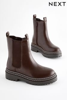 Girls Brown Chunky Casual Boots Next Luxembourg