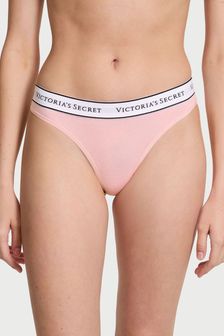 Victoria's Secret Pretty Blossom Pink Thong Logo Knickers (Q98058) | €13