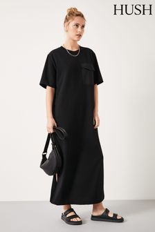 Hush Black Steph Midi T-shirt Dress (Q98241) | 371 QAR