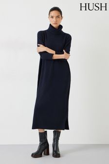Hush Blue Roll Neck Knitted Dress (Q98292) | kr1,493