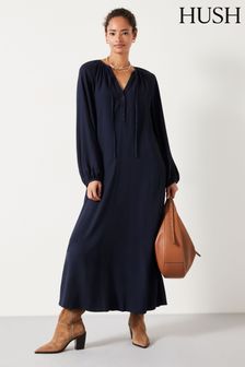 Niebieski - Marszczona sukienka midi Hush Leilani (Q98306) | 560 zł
