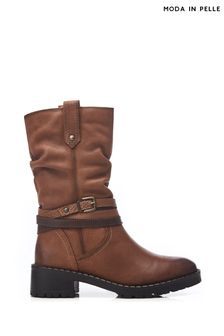 Moda In Pelle Beckette Multi Buckle Mid Height Cleated Ankle Boots (Q98337) | 6 305 Kč