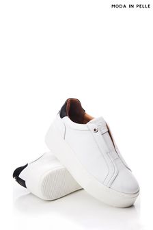 Moda in Pelle Auben Slip-Ons Chunky Wedges White Trainers (Q98354) | AED605