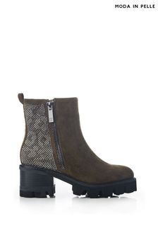Moda in Pelle Angeli Green Chunky Glitzy Ankle Boots (Q98396) | €59