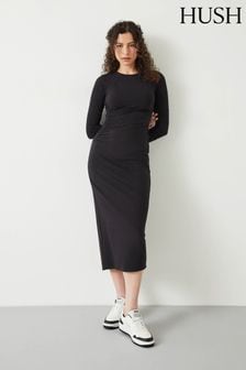 Hush Black Long Sleeve Midi Judy Dress (Q98468) | AED494
