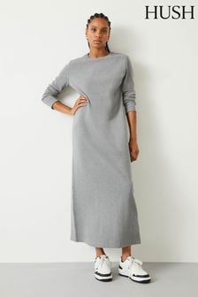 Hush Grey Mel Ribbed Maxi Jersey Dress (Q98504) | €134