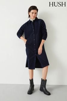 Hush Blue Alanna Cord Shirt Dress (Q98517) | $209