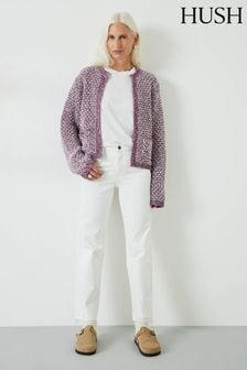 Hush Purple Girija Textured Stitch Knitted Cardigan (Q98545) | 168 €