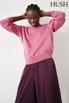 粉色 - Hush 对比线绣织卫衣，展现品牌独特风格。(Q98561) | NT$3,220