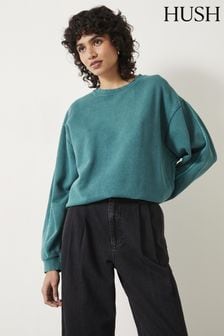 Hush Green Contrast Stitch Sweatshirt (Q98563) | ￥12,150