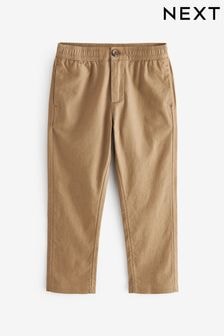 Tan Brown Linen Blend Trousers (3-16yrs) (Q98697) | $26 - $34