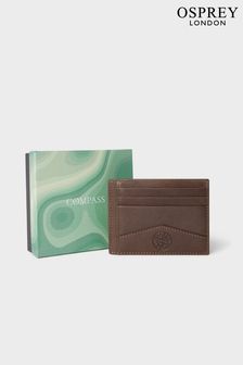Osprey London The Compass Leather Brown Card Holder (Q98762) | 292 LEI