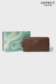 Osprey London The Compass Leather Brown Washbag (Q98801) | LEI 567