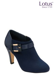 Lotus Blue Zip-Up Heeled Shoes Boots (Q98904) | $103