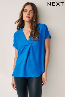 Cobalt Blue Short Sleeve Overhead Top (Q99018) | 90 QAR