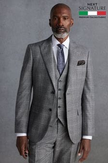 Men s Suit Jackets Grey Check Tartan Suits Next Oman
