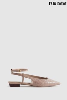 Reiss Nude Freya Leather Slingback Ballerina Flats (Q99091) | 1,161 QAR