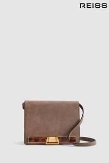 Reiss Mink Lexington Suede Leather Shoulder Bag (Q99131) | HK$2,561