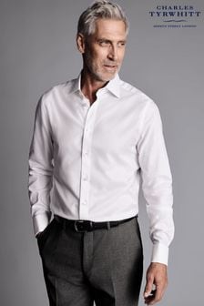 Charles Tyrwhitt White Egyptian Cotton Hudson Weave Slim Fit Shirt (Q99203) | €99