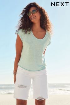 Weiß - Bermuda-Shorts aus zerrissenem Denim (Q99209) | 36 €