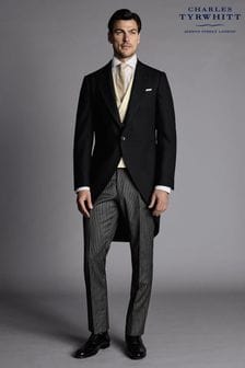 Charles Tyrwhitt Black Slim Fit Herringbone Morning Suit (Q99312) | kr3,894