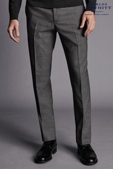 Charles Tyrwhitt Grey Slim Fit Smart Italian Luxury Trousers (Q99320) | OMR52