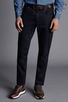 Charles Tyrwhitt Blue Twill Slim Fit 5 Pocket Jeans (Q99326) | $176
