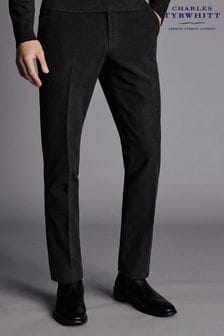 Charles Tyrwhitt Black Italian Moleskin Slim Fit Trousers (Q99349) | OMR52