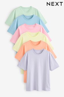 Blue/Mint Green/Pink/Light Pink/Purple/Yellow T-Shirts 6 Pack (Q99484) | KRW87,300