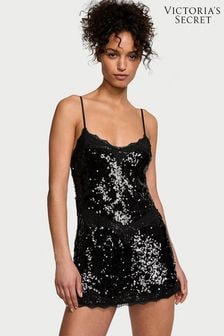 Victoria's Secret Black Sequin Slip Dress (Q99688) | €98