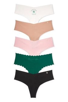 Victoria's Secret White/Nude/Pink/Green/Black Thong Knickers Multipack (Q99720) | kr490