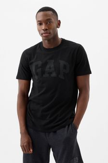 Czarny - Gap Everyday Soft Logo Short Sleeve Crew Neck T-shirt (Q99758) | 90 zł