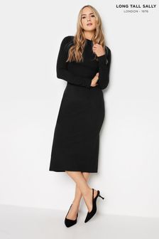 Long Tall Sally Black Long Sleeve Fitted Dress (Q99883) | kr441