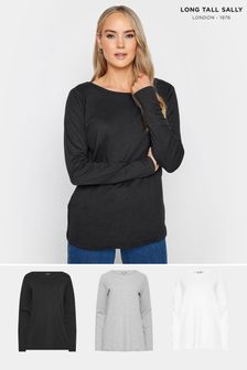 Long Tall Sally Grey Scoop Neck Tops 3 Pack (Q99922) | €19