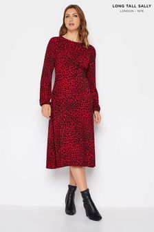 Long Tall Sally Red Long Sleeve Tea Dress (Q99941) | LEI 185