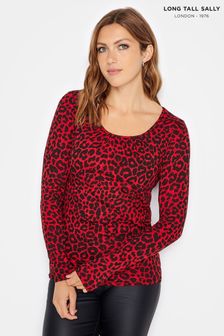 Long Tall Sally Red 3/4 Sleeve Scoop Neck T-Shirt (Q99959) | kr286