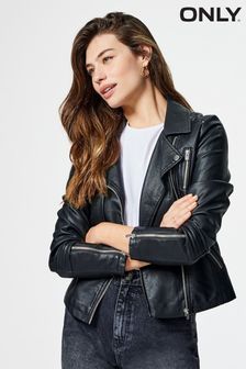 Only Black Faux Leather Jacket (R00015) | $64