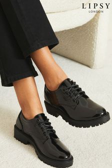 Lipsy Black Lace Up Chunky Flat Brogue (R01340) | €33