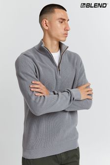 Blend Grey Quarter Zip Knitted Sweater (R02228) | 45 €