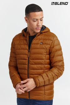 Blend Brown Lightweight Hooded Puffer Coat (R03241) | $71