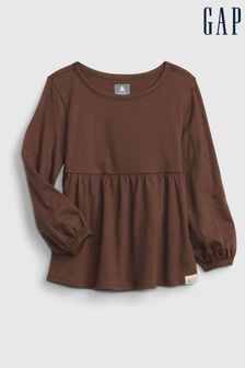 Gap Brown Organic Cotton Mix and Match Long Sleeve Tunic Top (R03271) | €12.50